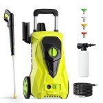Electric Pressure Washer 4550 PSI Max 3.2 GPM Portable Power Washer with 4 Quick Connect Nozzles&Foam Cannon, 25 Foot Hose,16.5 Foot Power Cord, for Cars, Driveways, Patios, Home and Floor Cleaning