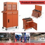 Goplus Tool Chest, 5 Drawers Rolling Tool Cabinet with Detachable Top Toolbox, Universal Lockable Wheels, Lock Bar, Protective Liner & Tool Rack, Metal Tool Storage Cart, Tool Box for Garage Workshop