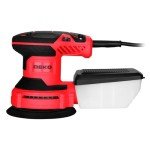 Orbital Sander Corded Hand Sander: DEKOPRO 5" Random Orbital Sander with Dust Box, 6 Various Speeds Electric Palm Sander with Dust Box, 16Pcs Sandpapers for Woodworking & Sanding (Red)