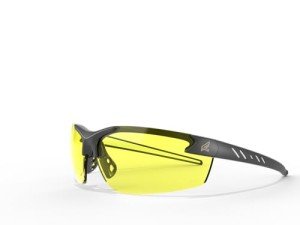 EDGE Zorge G2 Wrap-Around Safety Glasses, Anti-Scratch, Non-Slip, UV 400, Military Grade, ANSI/ISEA & MCEPS Compliant, 5.04" Wide, Black Frame/Yellow Lens