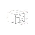 Winsome Halifax Storage Mobile Cabinets, 1 Door, 3 Drawers, 2 Wide Drawers, for Home Office, Black