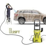 Power Washers Electric Powered 5000PSI-max 3.2GPM High Pressure Washer Car Cleaning Machine with Adjustable Spray Nozzle and Foam Cannon for Home Driveway Patio Deck, Light Yellow