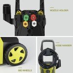 Power Washers Electric Powered 5000PSI-max 3.2GPM High Pressure Washer Car Cleaning Machine with Adjustable Spray Nozzle and Foam Cannon for Home Driveway Patio Deck, Light Yellow