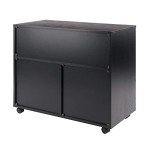 Winsome Halifax Storage Mobile Cabinets, 1 Door, 3 Drawers, 2 Wide Drawers, for Home Office, Black