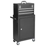 GSTANDARD APTB202B Torin Rolling Garage Tool Cabinet: Detachable 3 Drawer Tool Chest with Large Storage Cabinet and Adjustable Shelf, Black