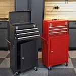 GSTANDARD APTB202B Torin Rolling Garage Tool Cabinet: Detachable 3 Drawer Tool Chest with Large Storage Cabinet and Adjustable Shelf, Black