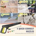 Electric Pressure Washer 4800PSI-Max 2.9GPM Power Washer with 25 Feet Hose,16.4 Feet Power Cord, Car Wash Machine Yellow Ideal Cleaning for Garden