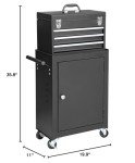 GSTANDARD APTB202B Torin Rolling Garage Tool Cabinet: Detachable 3 Drawer Tool Chest with Large Storage Cabinet and Adjustable Shelf, Black