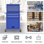 Yaciente 6-Drawer Tool Box with Wheels, Rolling Tool Storage Cabinet with Detachable Top Tool Chest and Locking Mechanism, Metal Tool Cart for Garage Workshop and Room Use (Blue)