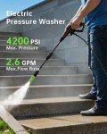 Pressure Washer, 4200PSI 2.6 GPM Power Washer with Foam Cannon 23FT Hose PATOOLIO Electric High Pressure Washer for Fences, Patios, Decks, Patios and Cars Powerwasher