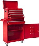 BIG RED ATBT1204R-RED Detachable 4 Drawer Tool Chest with Large Storage Cabinet and Adjustable Shelf, 20.3" l x 11" w x 40.4" h