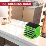 P.I.T. Mini Green Tool Box, Portable 5-Drawer Micro Roll Cab Steel Tool Box with Liner, Green Small Tool Case for Tools Storage, Home DIY