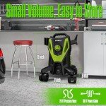 QIOMALA Electric Pressure Washer, 4500 PSI 3.0 GPM High Pressure Cleaning Machine with 35 FT Power Cord, 20 FT Hose, Foam Cannon, 4 Nozzles,Easy Store for Car/Garage/Patio, Green/Small