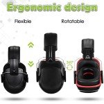 4 Pack NRR 28dB Safety Ear Muffs, Foldable Noise Reduction Safety Ear Protection Adult Noise Cancelling Earmuffs for Shooting (Red and Blue)