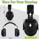4 Pack NRR 28dB Safety Ear Muffs, Foldable Noise Reduction Safety Ear Protection Adult Noise Cancelling Earmuffs for Shooting (Red and Blue)