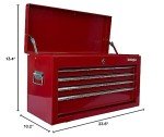 Workington Portable Metal Tool Chest with 6 Drawers, 24" 6-Drawer Tool Chest Cabinet with Ball Bearing Drawer Slides, Steel Tool Storage Box Organizer 4005 Red