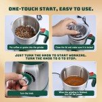 Electric Spice and Nut Grinders - 3 Stainless Steel Blades, 1 Filter, 1 Brush - 500W Wet & Dry Grinder for Kitchen(Green）