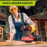 Narbell Orbital Sander 3.2A (380W) with Bag, 14000RPM Max 6 Variable Speeds Random Orbit Sander, 5" Palm Sander Tool with 15pcs Sanderpapers, Dust Bag for woodworking, Red