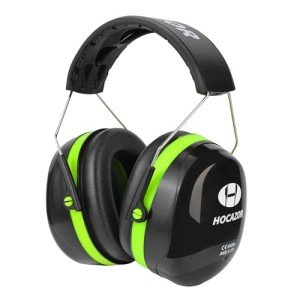 Hocazor HZ012 NRR 28dB Safety Earmuffs, Deeper Ear Space Passive Hearing Protections Durable Ear Proetctors, for Woodworking, Construction, Manufacturing, Shooting - Green