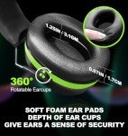 Hocazor HZ012 NRR 28dB Safety Earmuffs, Deeper Ear Space Passive Hearing Protections Durable Ear Proetctors, for Woodworking, Construction, Manufacturing, Shooting - Green