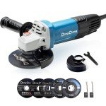 DongCheng Angle Grinder 4-1/2 inch 6.7-Amp Paddle Switch 11800RPM Power Electric Grinder Tools with Cutting & Grinding Wheels, Flap Discs, Auxiliary Handle for Metal & Rust Removal, Beginner-Friendly