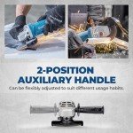 DongCheng Angle Grinder 4-1/2 inch 6.7-Amp Paddle Switch 11800RPM Power Electric Grinder Tools with Cutting & Grinding Wheels, Flap Discs, Auxiliary Handle for Metal & Rust Removal, Beginner-Friendly