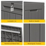 EAST OAK Outdoor Storage Box, 60 Gallon Deck Box Indoor and Outdoor Use, Waterproof Resin Storage Bin for Patio Cushions, Gardening Tools, Lockable, UV Resistant, Grey