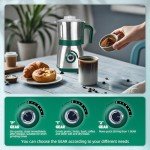 Spice Grinder Electric,Herb Nut Grinder for Kitchen, Detachable Espresso Grinders with Stainless Steel Blades, Filter and Brush, 500w Dry and Wet Grain Mill for Coffee, Rice, Bean, Seasoning (Green)