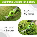 WORKPRO Cordless Grass Shear & Shrubbery Trimmer - 2 in 1 Handheld Hedge Trimmer 7.2V Electric Grass Cutter 2.0Ah Rechargeable Lithium-Ion Battery and USB Cable Included