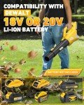 VERVEWAVE Cordless Leaf Blower for Dewalt 20V Max Battery (No Battery), Electric Leaf Blower Cordless Up to 500CFM with 5-Speed Mode, Powerful Leaf Blower for Lawn Care Dust/Snow Blowing (Tool Only)