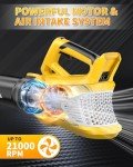 VERVEWAVE Cordless Leaf Blower for Dewalt 20V Max Battery (No Battery), Electric Leaf Blower Cordless Up to 500CFM with 5-Speed Mode, Powerful Leaf Blower for Lawn Care Dust/Snow Blowing (Tool Only)
