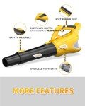 VERVEWAVE Cordless Leaf Blower for Dewalt 20V Max Battery (No Battery), Electric Leaf Blower Cordless Up to 500CFM with 5-Speed Mode, Powerful Leaf Blower for Lawn Care Dust/Snow Blowing (Tool Only)