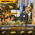 HEINPRO Cordless Leaf Blower for Dewalt 20V Max Battery (Battery not Included) 400CFM Electric Leaf Blower Cordless, Variable Speed, Turbo Mode, Leaf blowers Battery Powered for Lawn Care, Yard