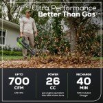 Greenworks 80V 700 CFM Cordless Leaf Blower - Commercial-Grade Power, 45-Min Rapid Charger for Wet Leaves & Heavy Debris (Includes 2.5Ah Battery)