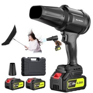 Electric-Cordless-Leaf-Blower - 400000RPM Handheld Leaf Blower - 2 X 4.0Ah Batteries and Charger Included, Lightweight Leaf Blowers for Patio Cleaning