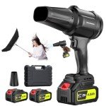 Electric-Cordless-Leaf-Blower - 400000RPM Handheld Leaf Blower - 2 X 4.0Ah Batteries and Charger Included, Lightweight Leaf Blowers for Patio Cleaning
