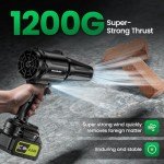 Electric-Cordless-Leaf-Blower - 400000RPM Handheld Leaf Blower - 2 X 4.0Ah Batteries and Charger Included, Lightweight Leaf Blowers for Patio Cleaning