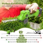 VARAI Hedge Trimmer Cordless, 2 in 1 Cordless Hedge Trimmer with 2600mAh Battery*2, High Power and Large Capacity Hedge Shears for Gardens, Patios and Lawns Charger Included
