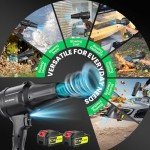 Electric-Cordless-Leaf-Blower - 400000RPM Handheld Leaf Blower - 2 X 4.0Ah Batteries and Charger Included, Lightweight Leaf Blowers for Patio Cleaning