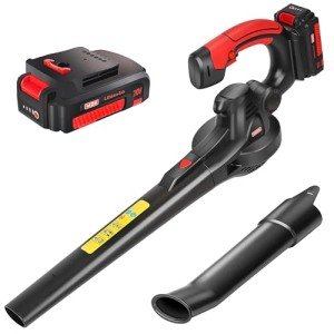 MZK Cordless Leaf Blower,20V Battery Powered Leaf Blower for Lawn Care, Electric Lightweight Mini Hand Blower(Battery & Charger Included)