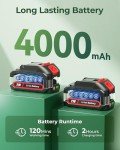 20'' Hedge Trimmer Cordless with Battery, 21V Electric Handheld Bush Clipper with 2 Pack Rechargeable Batteries, 3000RPM 180° Rotatable Head, 2/3'' Blade Gap