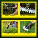 Cordless Hedge Trimmer - 2 Pack 21V Battery with Charger Powered Electric Trimmers, 2 in 1 Handheld Hedge Shears + Grass Cutter Pruning Shrub Cutting Small Branch Tool for Bush,Tree,Garden,Lawn,Yard
