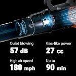 WORX Nitro 40V Cordless Leaf Blower, Quiet Electric Leaf Blower Cordless with Battery and Charger for Lawn Care Up to 180 MPH & 530 CFM, PowerShare, WG581.1