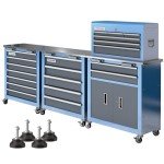 LARBANKE Combination Tool Chest,3 Different Types Tool Cabinets with Stainless Countertop,5-Drawer/7-Drawer/8-Drawer Rolling Tool Chest with Connected Buckle,Tool Cabinet with Wheels and Foot Pad
