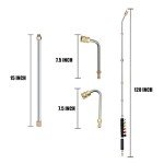 Selkie 120inch Stainless Steel Pressure Washer Extension Wand Power Washer Lance with Spray Nozzle Tips,30°,90°Curved Rod, 1/4’’Quick Connect, Replacement for Anti-Leaked Ring 4000 PSI…