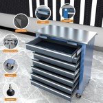 LARBANKE Combination Tool Chest,3 Different Types Tool Cabinets with Stainless Countertop,5-Drawer/7-Drawer/8-Drawer Rolling Tool Chest with Connected Buckle,Tool Cabinet with Wheels and Foot Pad