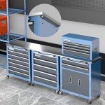 LARBANKE Combination Tool Chest,3 Different Types Tool Cabinets with Stainless Countertop,5-Drawer/7-Drawer/8-Drawer Rolling Tool Chest with Connected Buckle,Tool Cabinet with Wheels and Foot Pad
