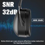 ProCase 2 Packs Noise Reduction Ear Muffs, SNR 32dB Ear Protection Noise Cancelling Earmuffs for Adults Kids Autism, Adjustable Sound Proof Hearing Protection for Work Shooting Mowing -Black/Black