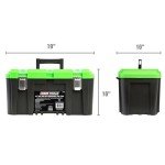 OEMTOOLS 22160 19" Toolbox with Removable Tray, Large Plastic Tool Box With Handle, Multiple Compartment Storage Case With Security Slot for Padlocks, 40 Lbs Maximum Weight