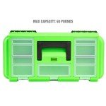 OEMTOOLS 22160 19" Toolbox with Removable Tray, Large Plastic Tool Box With Handle, Multiple Compartment Storage Case With Security Slot for Padlocks, 40 Lbs Maximum Weight